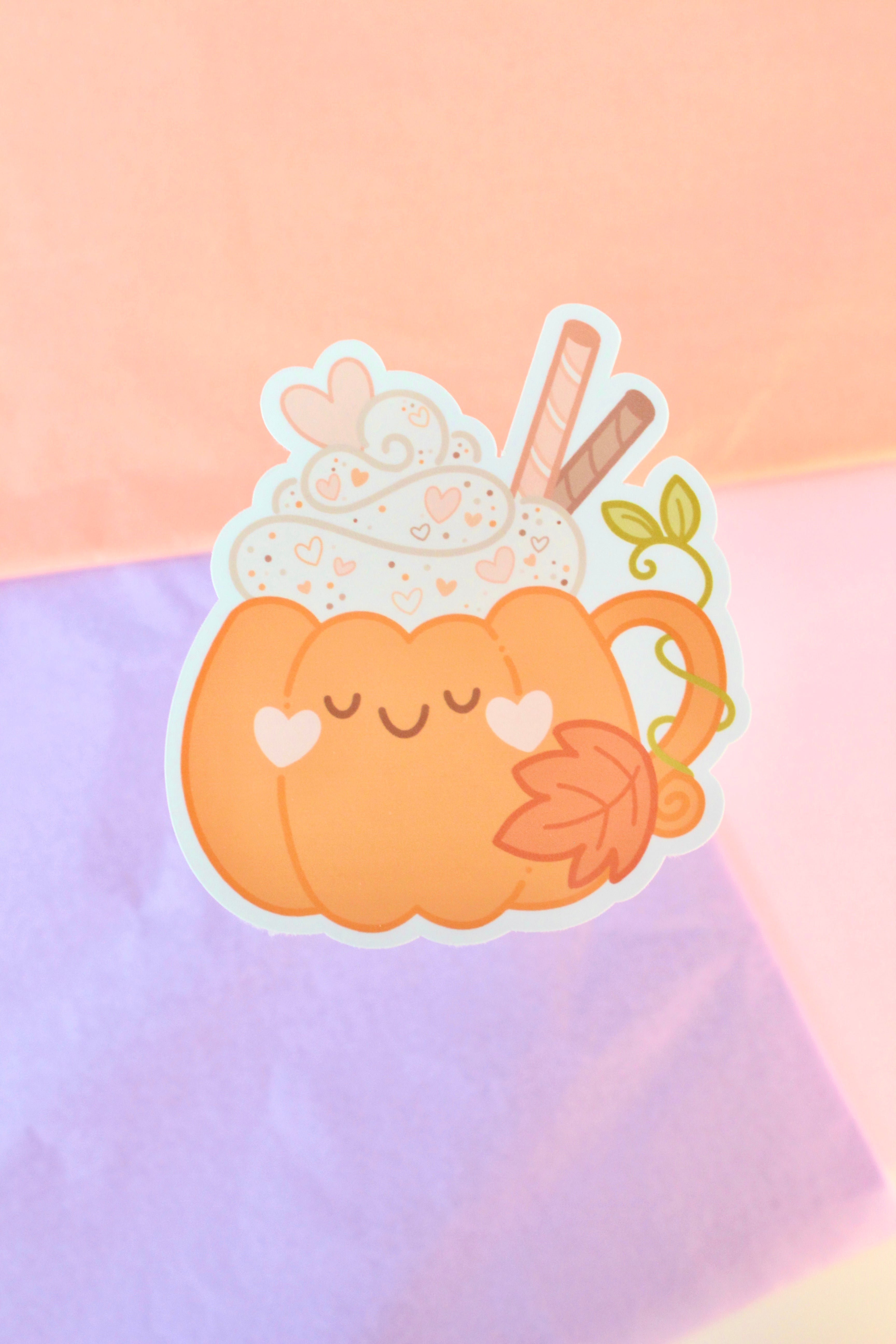 Pumpkin Spice Vinyl Sticker - Pink