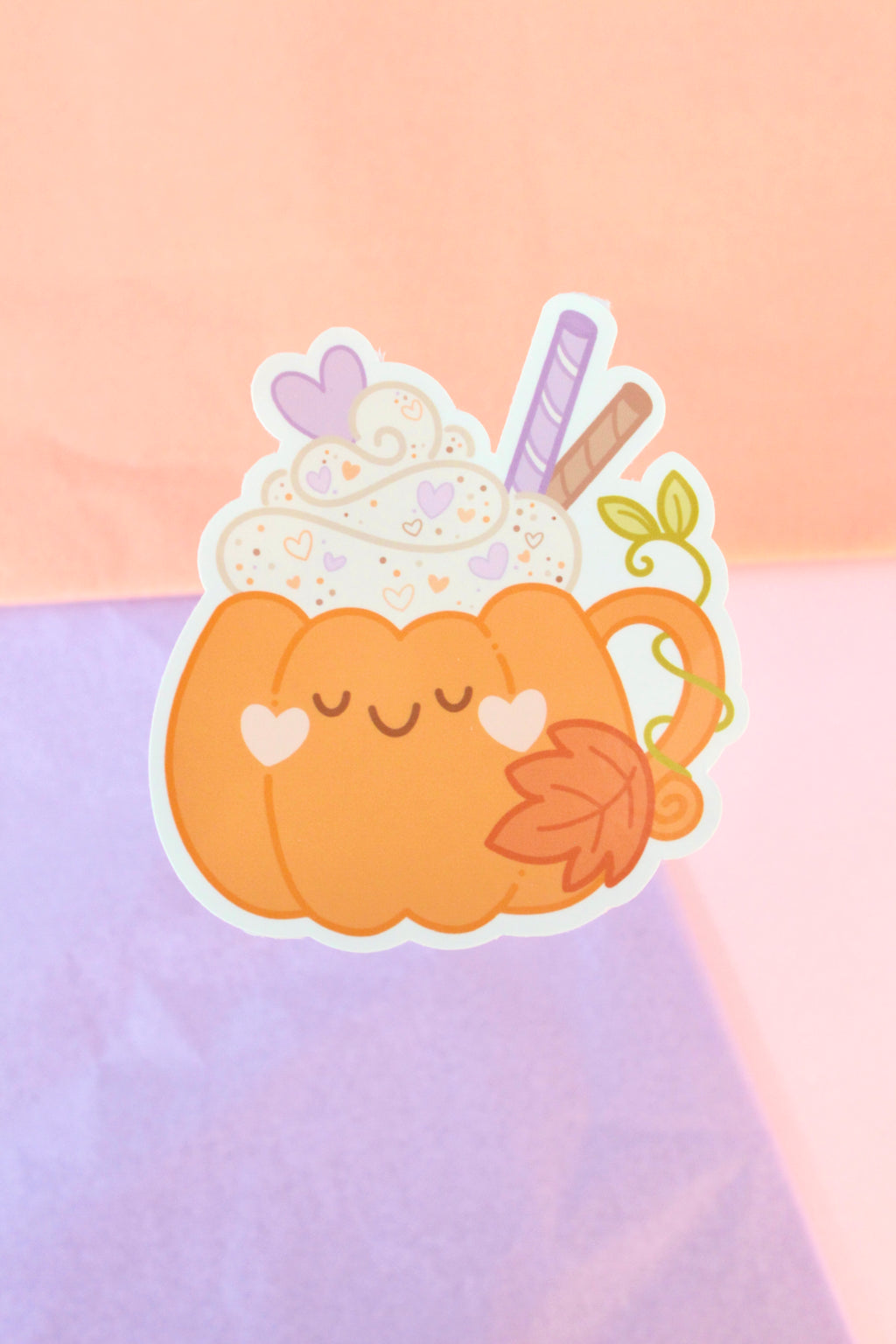 Pumpkin Spice Vinyl Sticker - Purple