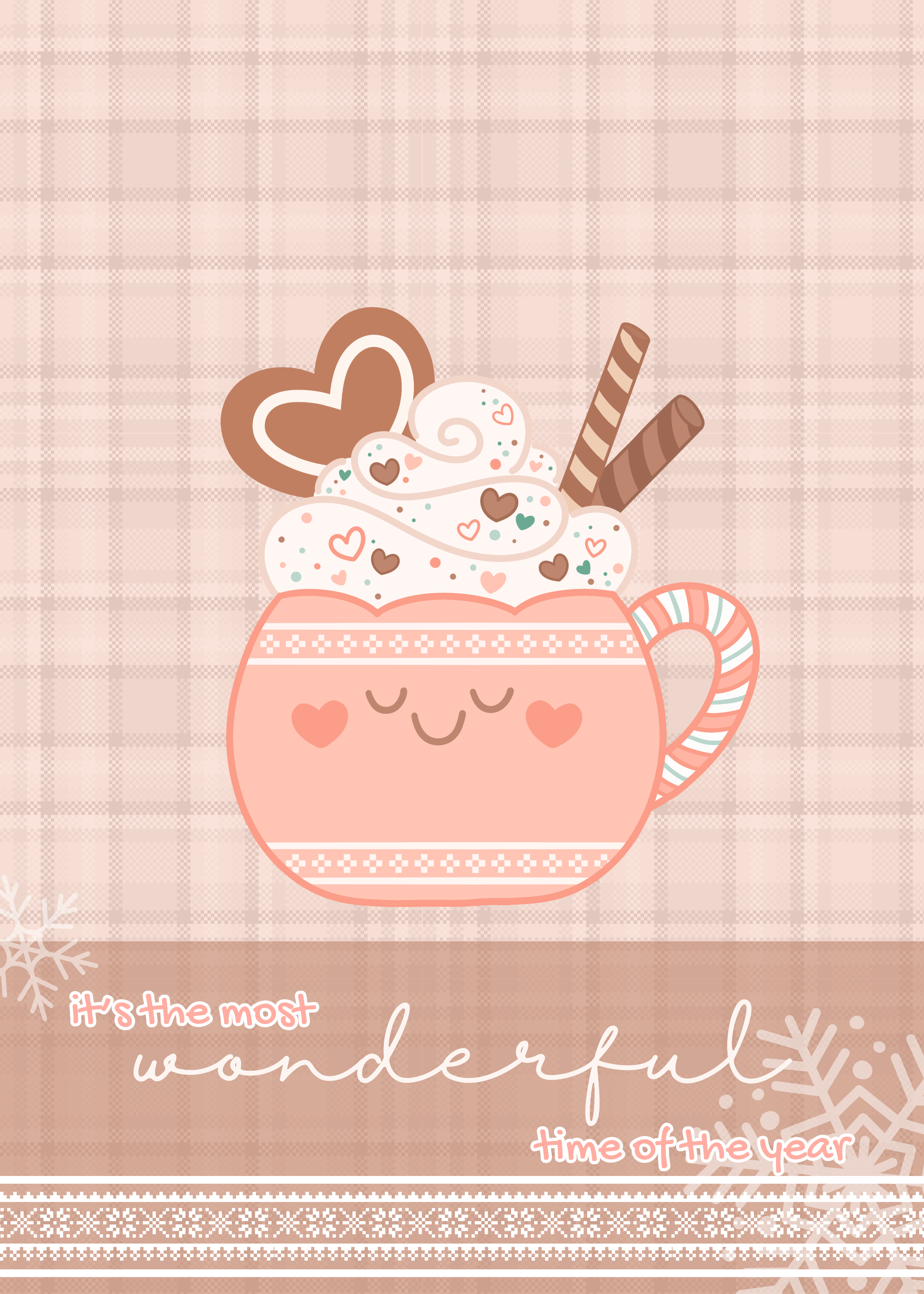 Hot Cocoa - Pink - art print