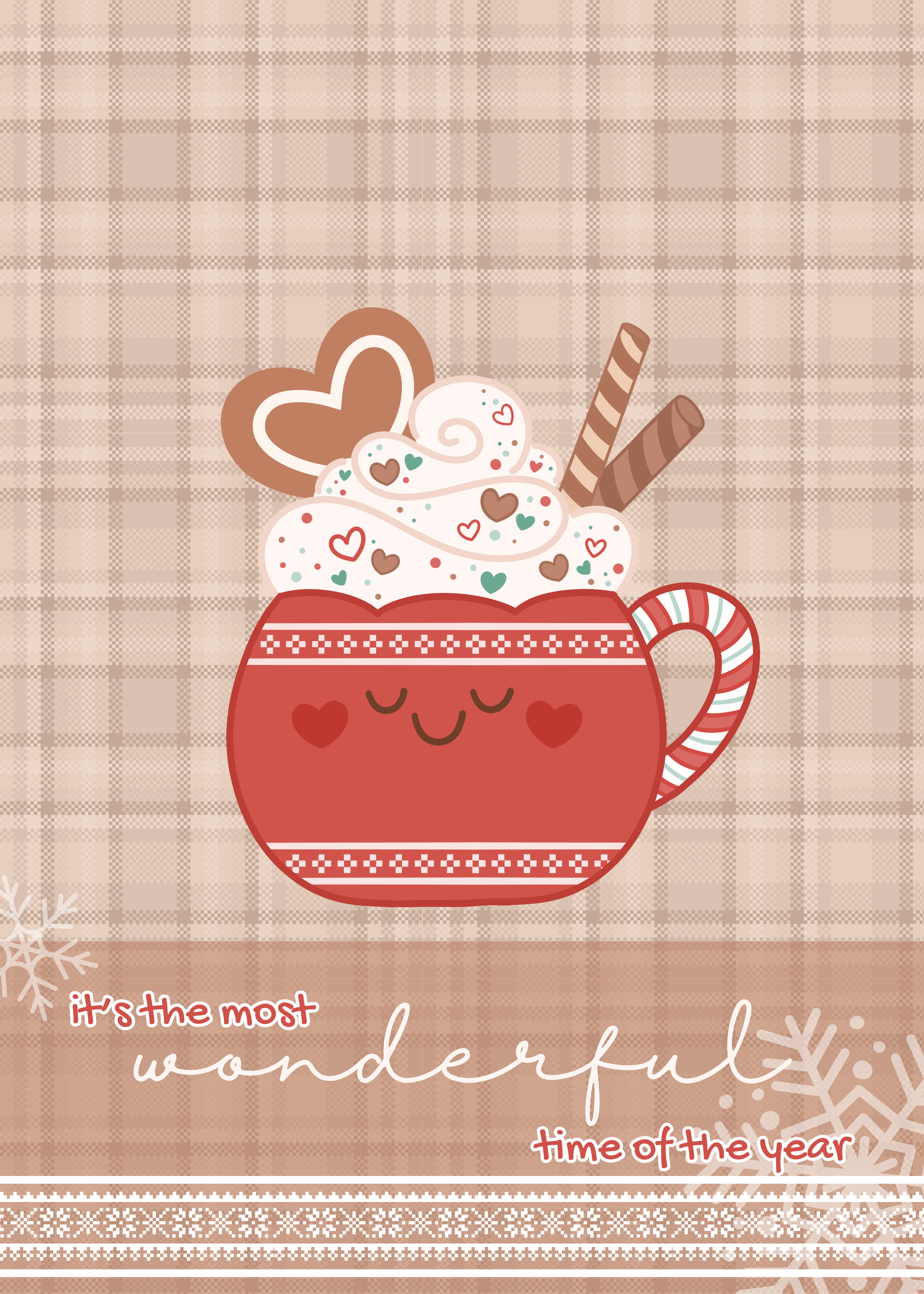 Hot Cocoa - Red - art print
