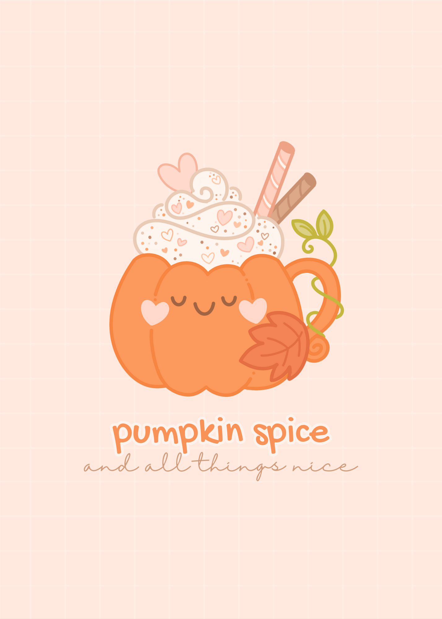 Pumpkin Spice Art Print - Pink