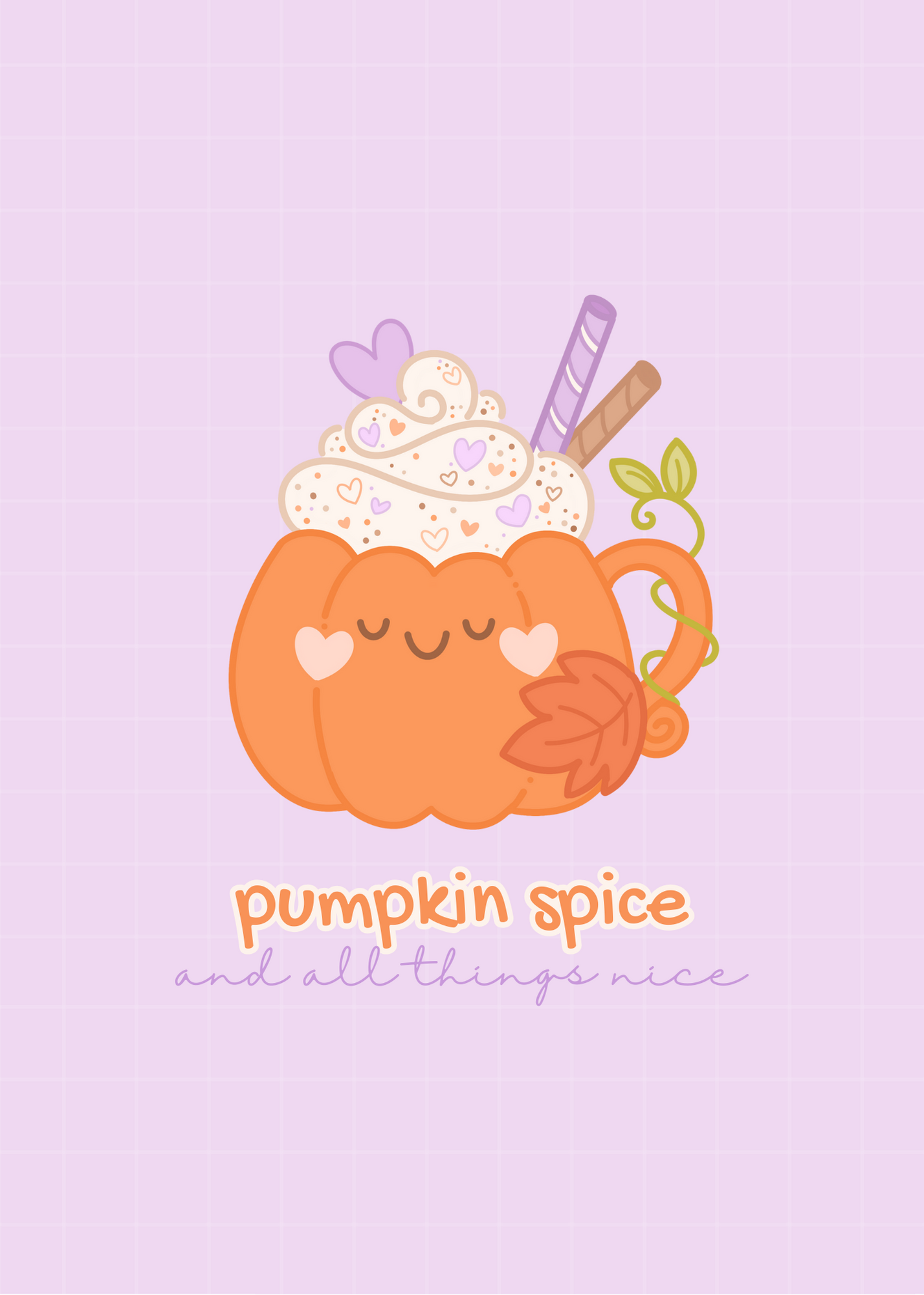 Pumpkin Spice Art Print - Purple